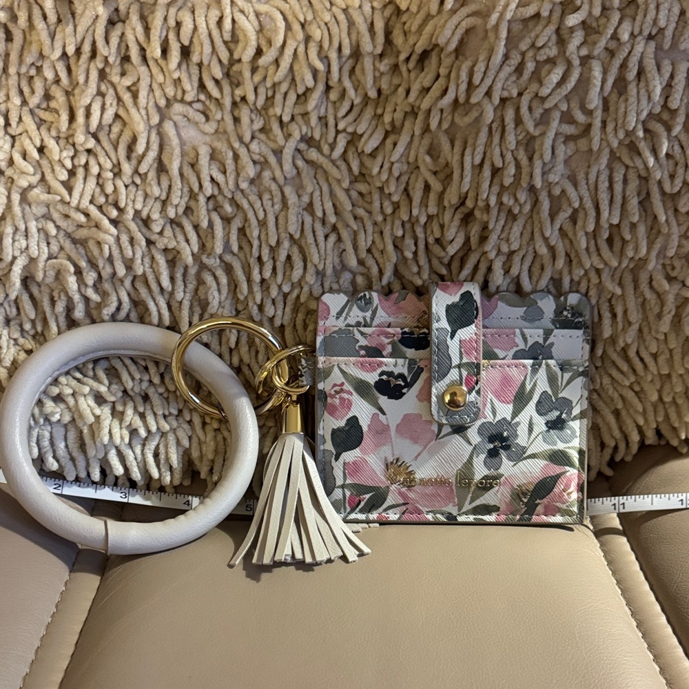 Nanette Lepore Floral Card Holder with Tassel and wristlet. NWOT